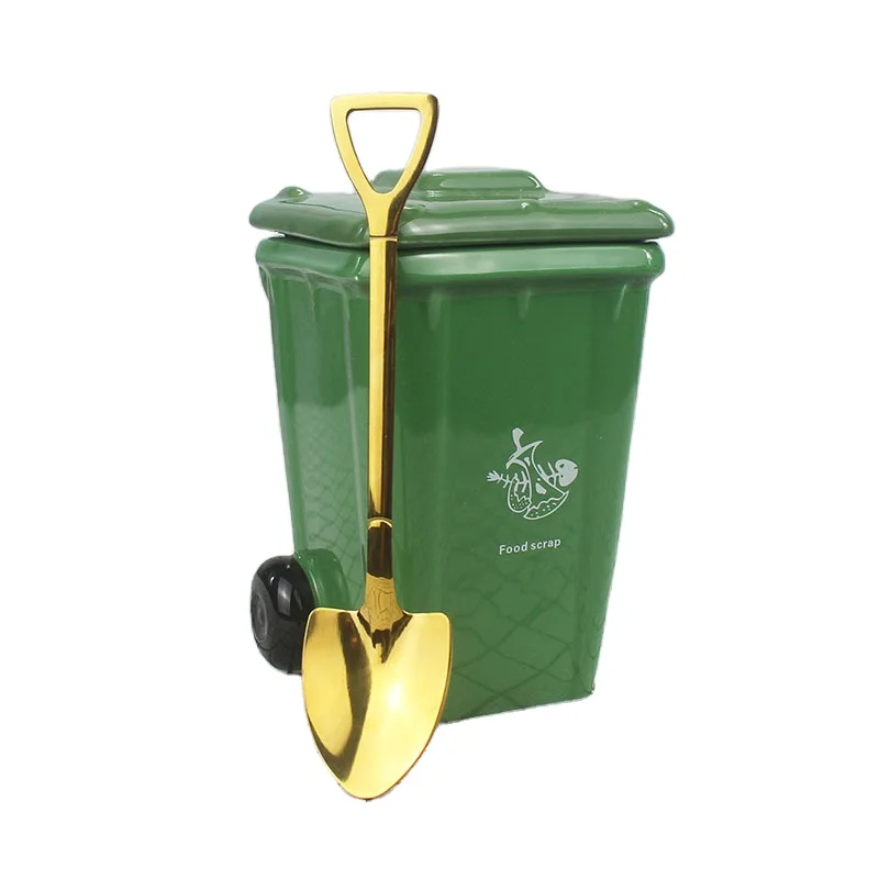 Cow Cute Cartoon Mugs Animal Ceramic Coffee Mugs Creative Men and Women Couple Water Cups with Crafts Porcelain Small Trash Can