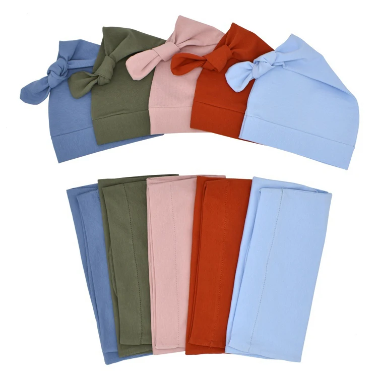 Спальный мешок с узелком для новорожденных, комплект из 2 предметов, фетальная шапка, кокон, постельное белье в скандинавском стиле