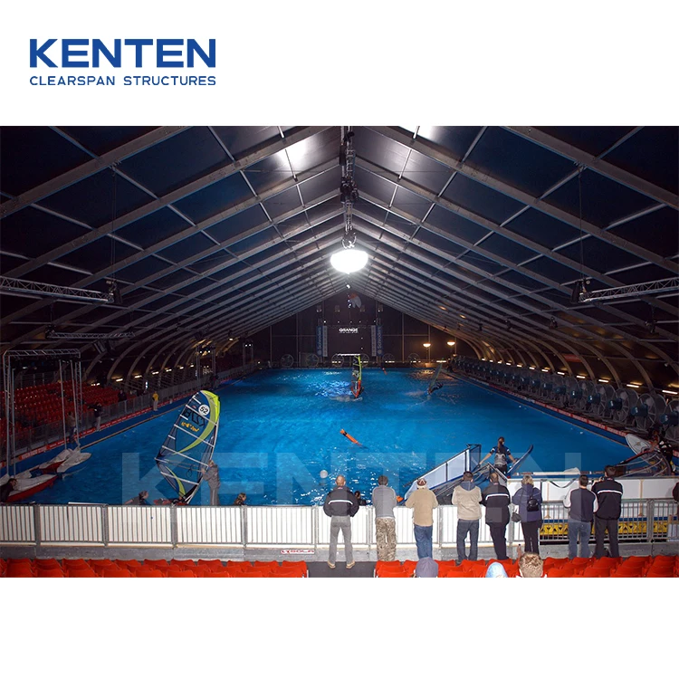 KENTEN high quality aluminum frame pvc swimming pool canopy hard cover enclosed cover outdoor sports tent for swimming pool