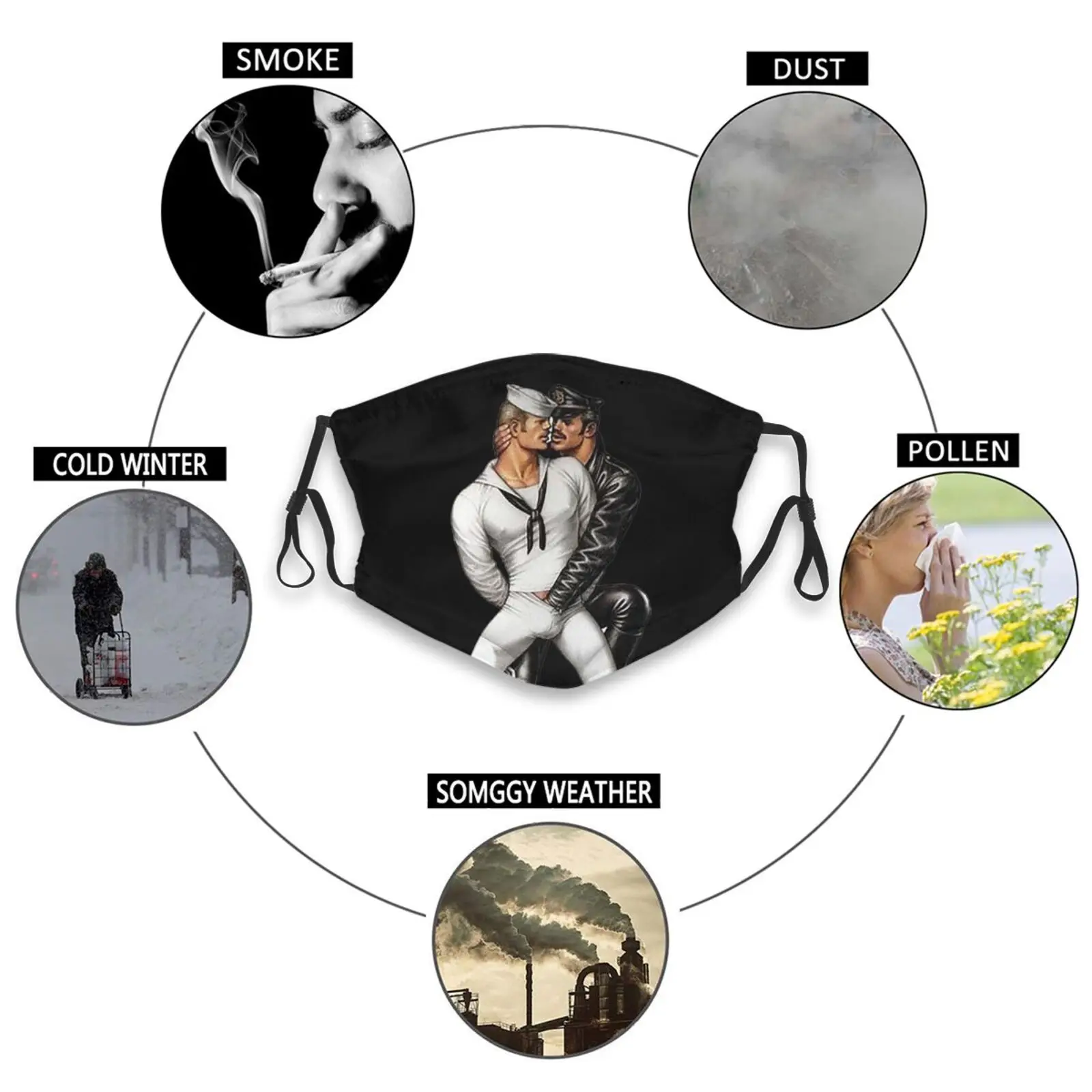  ЛГБТ гей шваль том финской матрос матроса король копы A491 крутой Повседневный гордость для детей мужчин женщин маска лица спортивный компресс ног