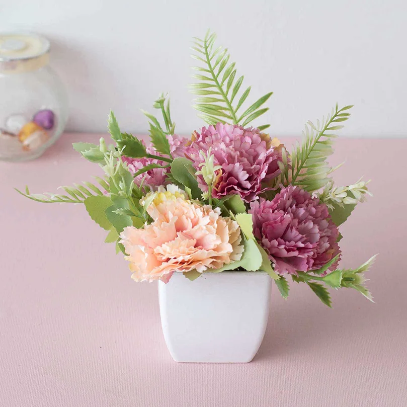 Wedding Arrangements Potted Artificial Flowers Real Touch  Flowers in Pot for Home Office Decoration Desktop Decor
