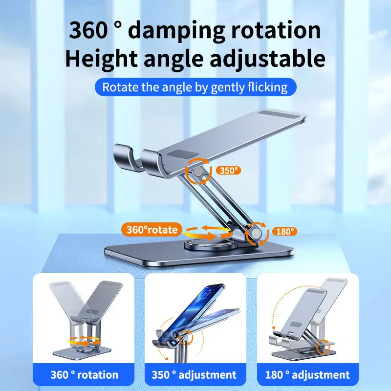 AOOLIF universal 360 rotatable phone holder aluminum foldable tablet holder stand for desk