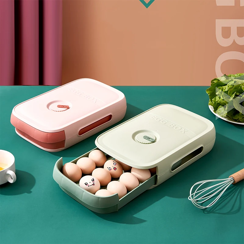 Drawer Type Refrigerator Fresh Egg Storage Box Finishing Equipment Thickened Large Capacity Egg Tray Kitchen Accessories