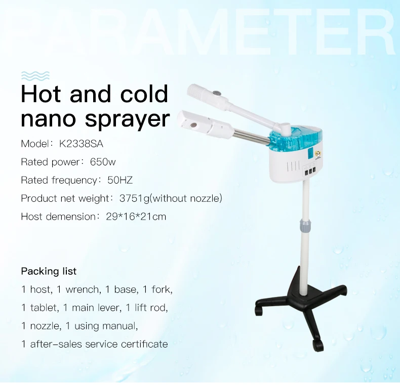 Wholesale 2 in 1 Hot And Cold Face Steamer Professional Vaporizer Ozone Facial SteamerHot sale products Face Steamer With Stand