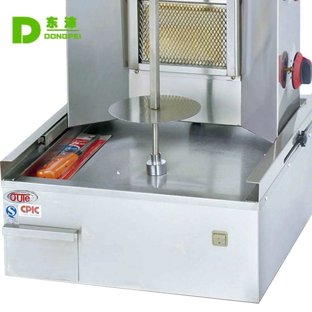Commercial restaurant equipment automatic kebab maker machine  Stainless steel 4 burners gas vertical shawarma broiler for sale