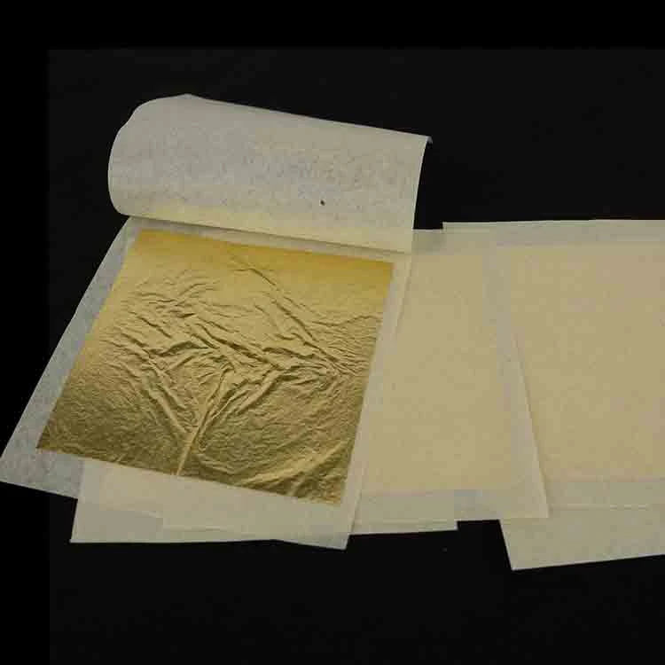8 x 8 cm Chinese Genuine Beauty Cosmetics Edible Pure 24K Gold Foil Leaf Sheets