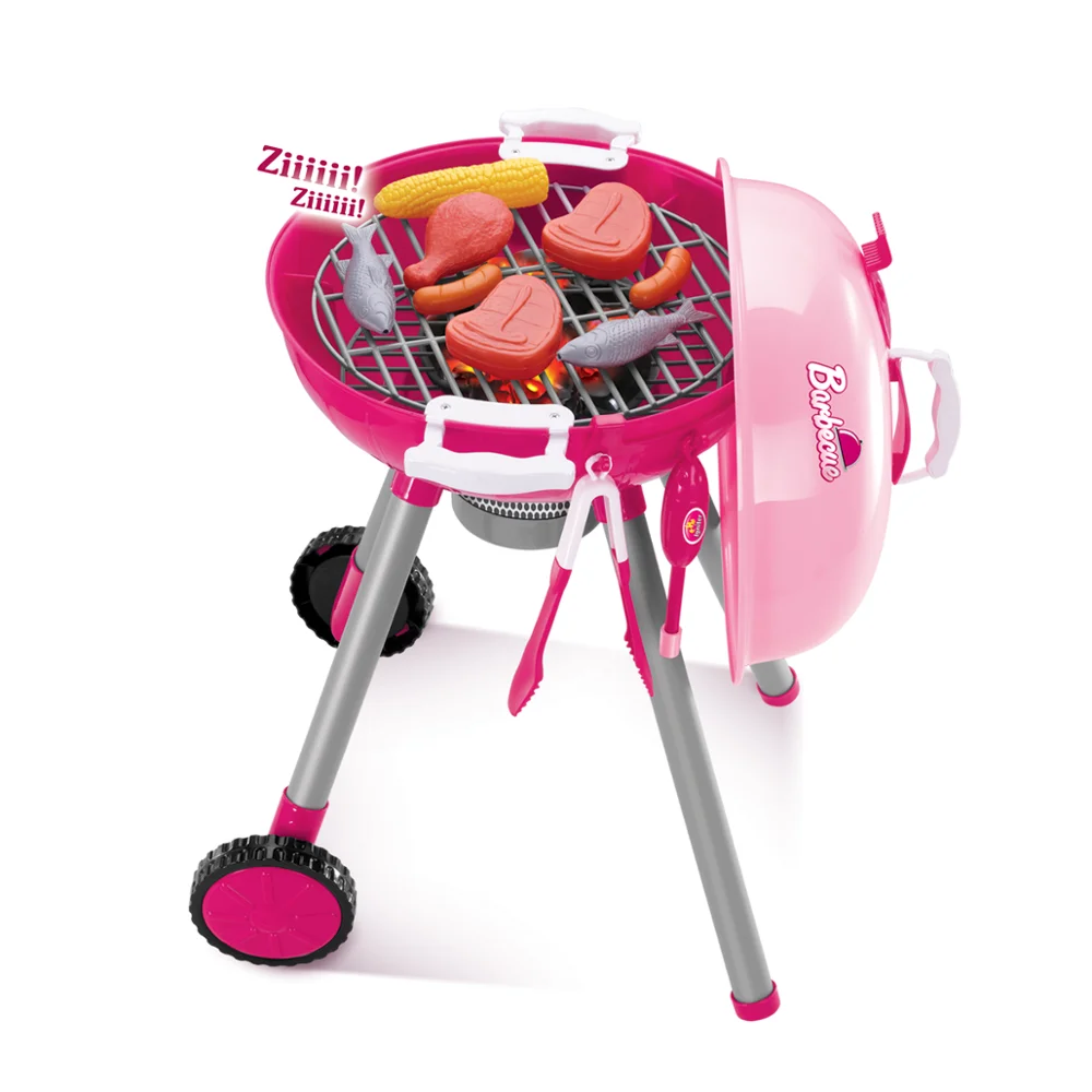 wholesale intelligent pretend play cooking sets (BBQ set) with light & voice for kids fun play set with cooking food