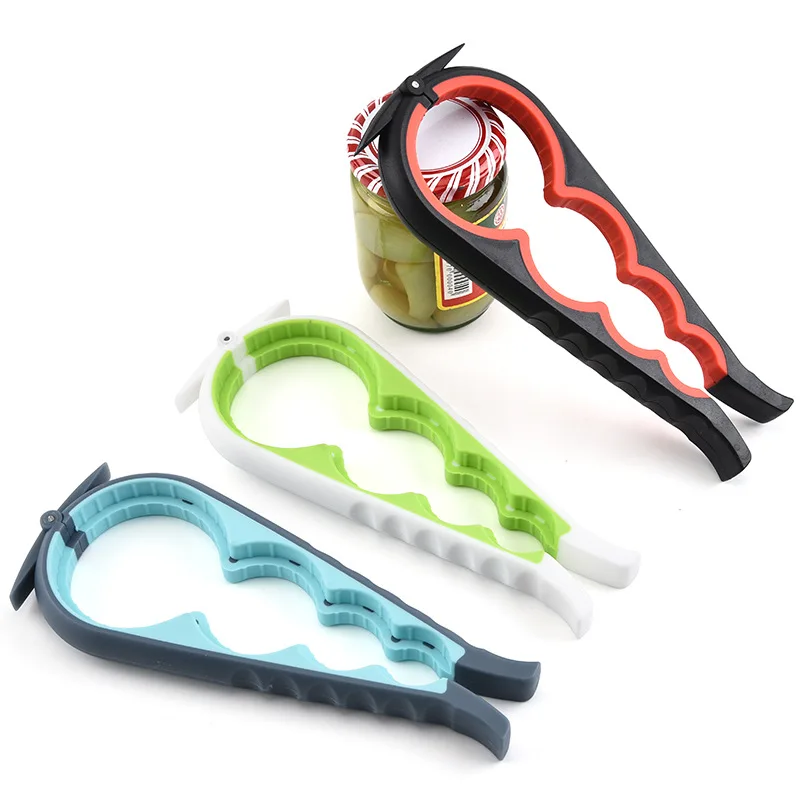 4 in 1 Multi Function Bottle Opener Lid Opener Easy Twist Jar Opener for Weak Hands Kitchen Accessories