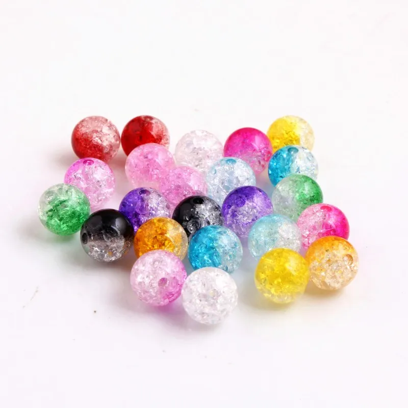 New Chunky Double color Crackle ab Beads Wholesale for Jewelry Making Shinny Acrylic transparent Beads