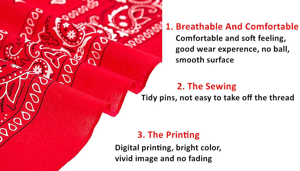 Customized 100% Cotton Square Bandana custom logo printed