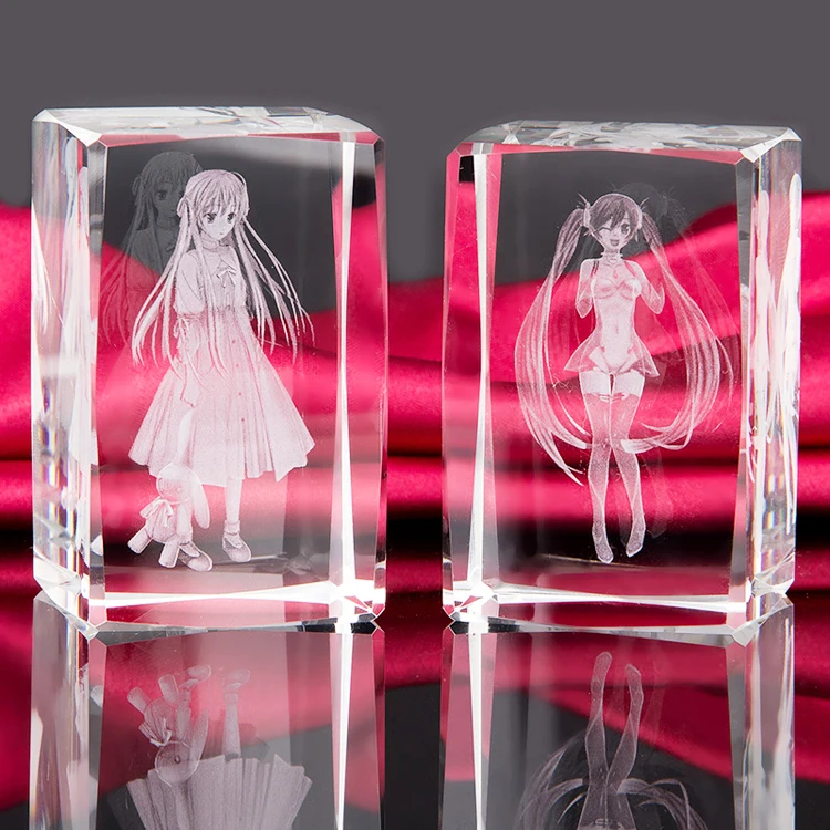 3D Laser Engraving Crystal Blank Engraved Cube for Decoration