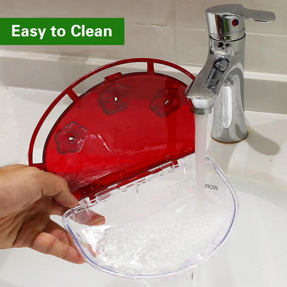 Wholesale Garden Window Bird Feeder Outdoor Red Cover Transparent Plastic Wild Bird Pet Feeder