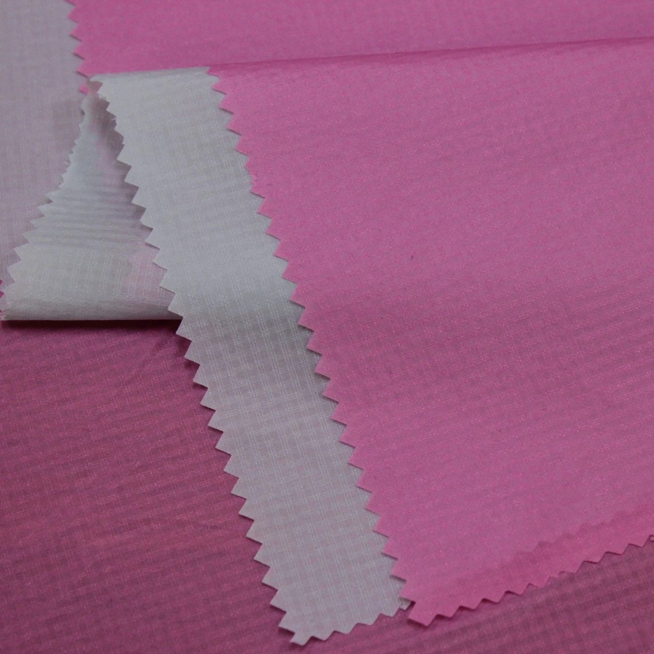 gray silicon coating water-resistant  3 line thin nylon ripstop fabric