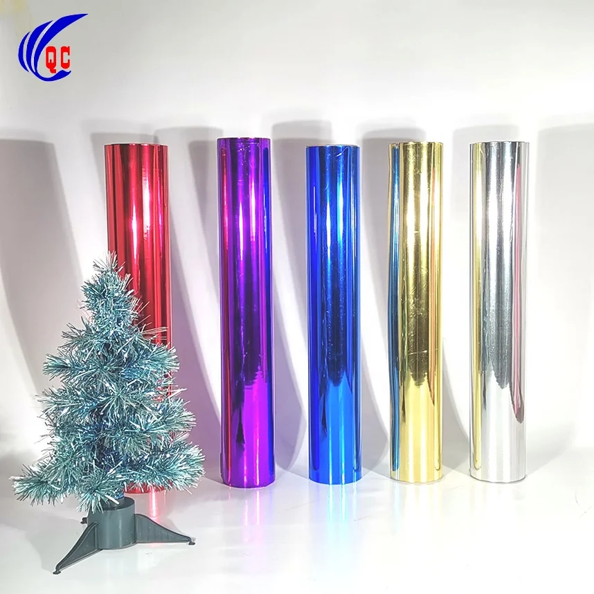 Silver Metallic Film Roll Reflective Laminated Paper PVC Aluminized Film Membrane Metallized Plastic PVC Sheet Film