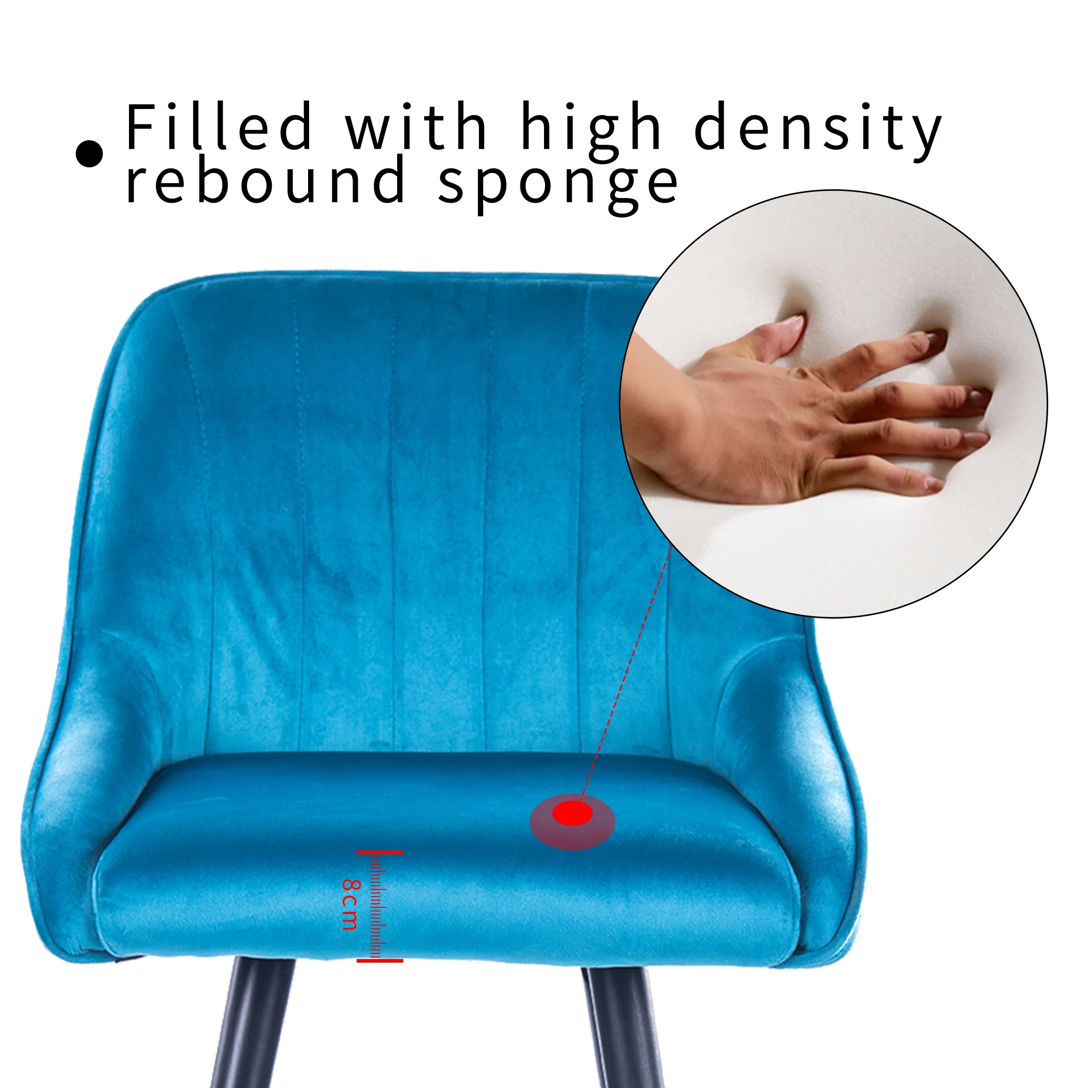 Factory direct hotel velvet bar chair stool dining