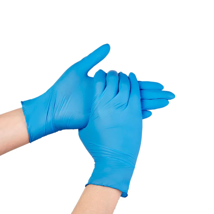 Недорогие перчатки нитриловые синие для еды напечатанные с логотипом домашние Твердые уборки кухни резиновые латексные зубов из ПВХ