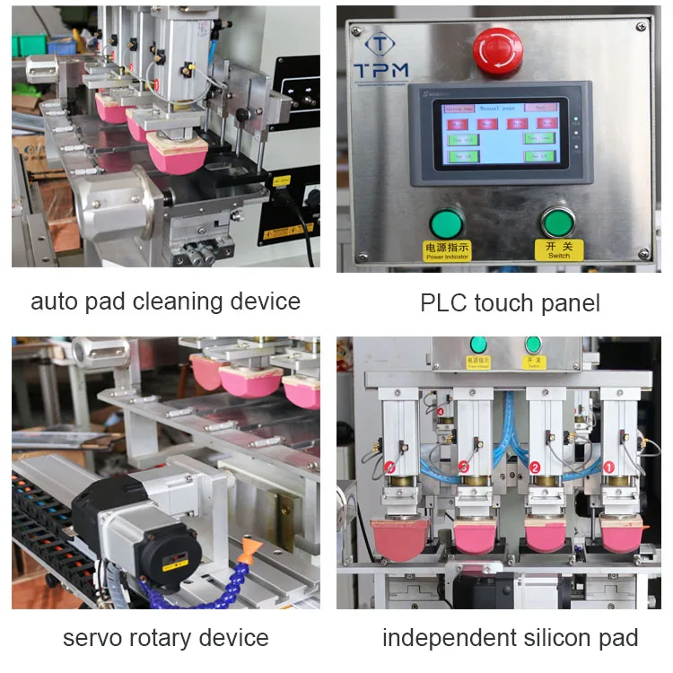 Servo motor rotary single color syringe barrel tube plastic pad printer printing machinery to print for 360 degrees