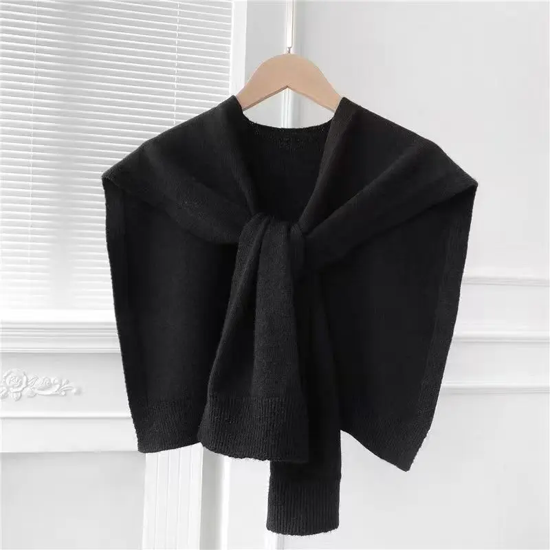 Spring and Summer Shawl Hollow Crocheted Solid Color Knitted Woolen Outwear Shawl for Women