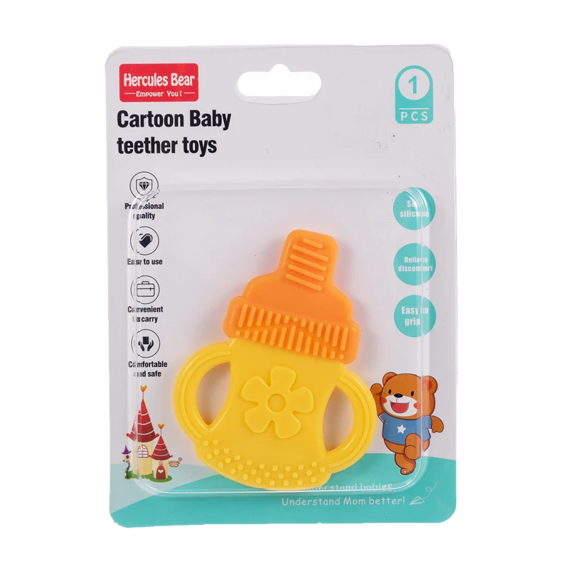 Wholesale OEM BPA free baby silicone dental gel Baby teeth grinding stick toy food grade comfort toy