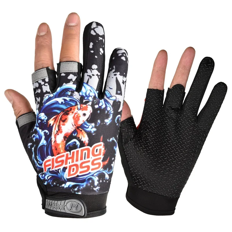 
Fishing gloves show three fingers 