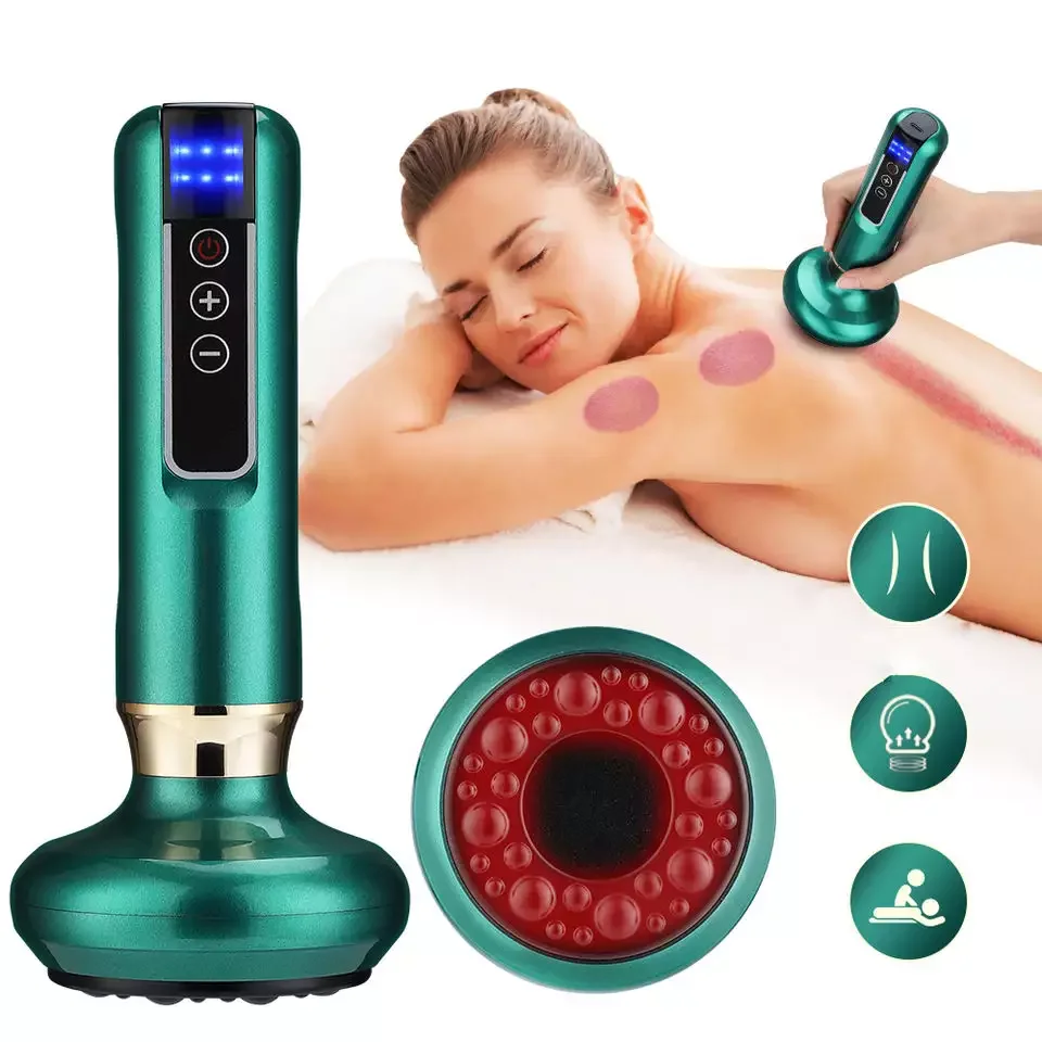 Health Massager Electric Cupping Therapy Machine 6 Gear Heating Chinese Smart Gua Sha Massage Cupping Tool
