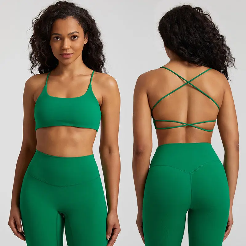 OEM ODM Workout Beauty Back High Support Bra Gym Fitness Sets Tummy Control Leggings Sets For Women Female Sports Wear