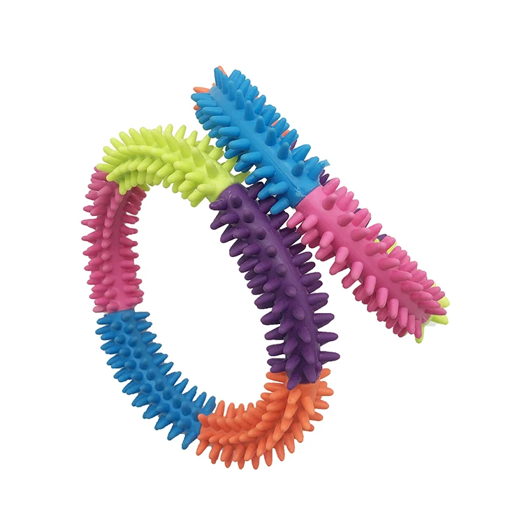 2021 Dog Toothbrush Toy Natural Rubber Seven Color TPR Thorn Ring for