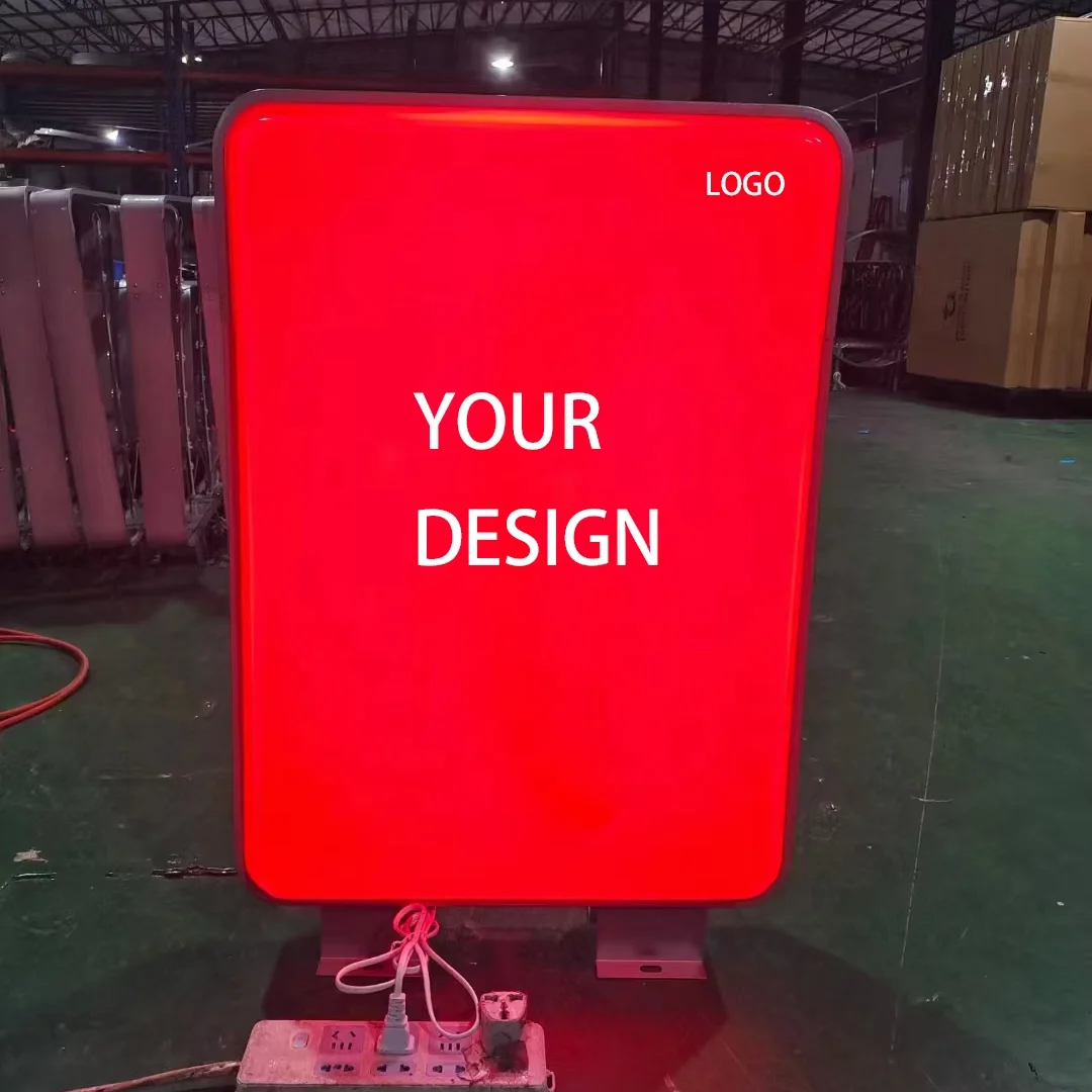 ZZFY Custom-shaped Outdoor LED Advertising Lightbox 12V Power Consumption Vacuum-Formed Round Aluminum Frame with Acrylic Poster
