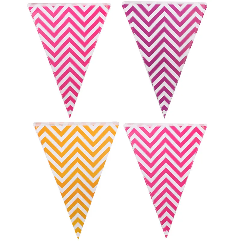 TS birthday wedding themed party background decoration banner pennant flags waves string pennant for party