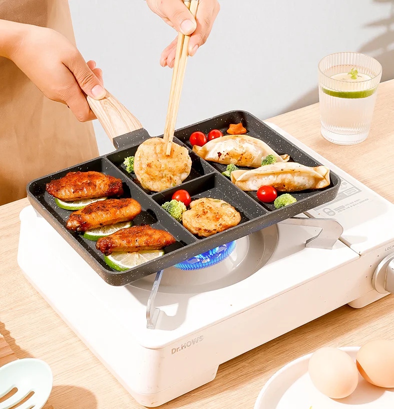 New Style 4 in 1 Non-Stick Kitchenware Aluminum Alloy Nonstick/Non Stick Divider Pan Grill Breakfast Pan Frying Pan