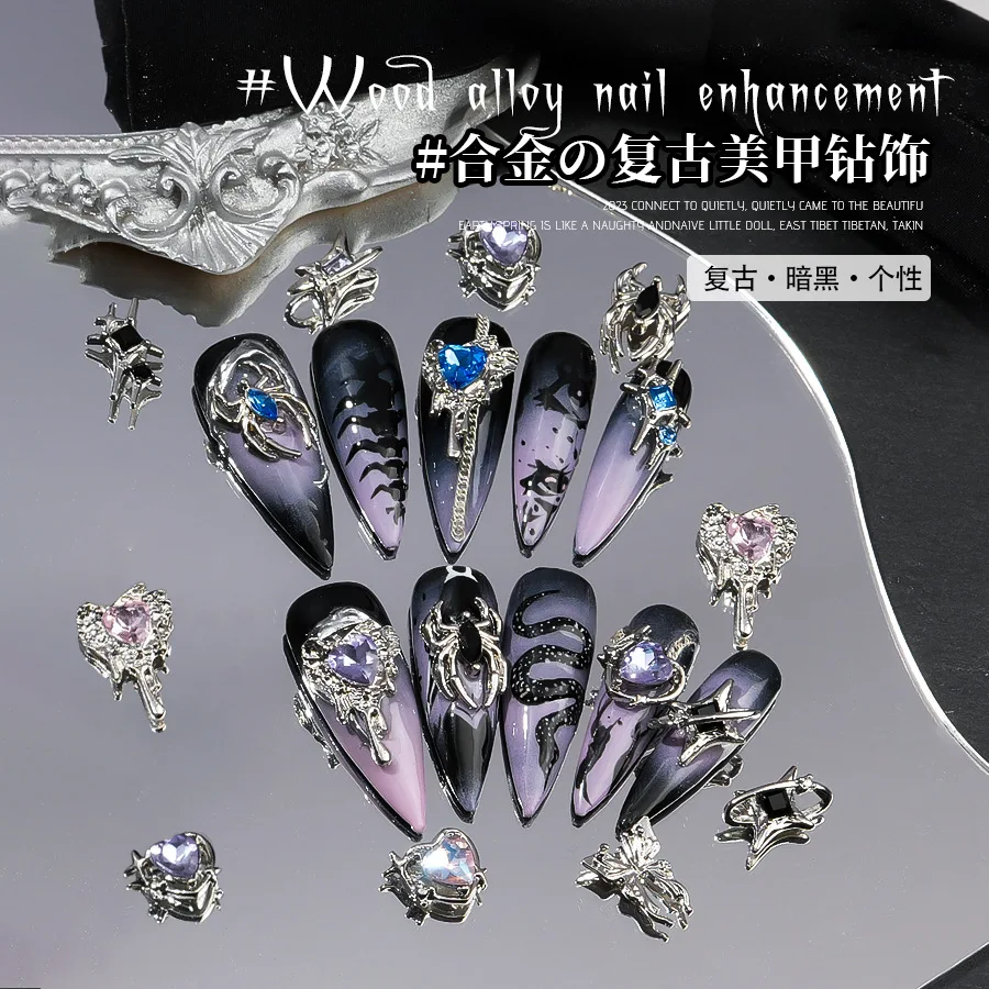 2025 New Arrival Top Selling Factory Price Alloy Nail Decorations Luxury Trending Products 3D Nail Art Accessories Set