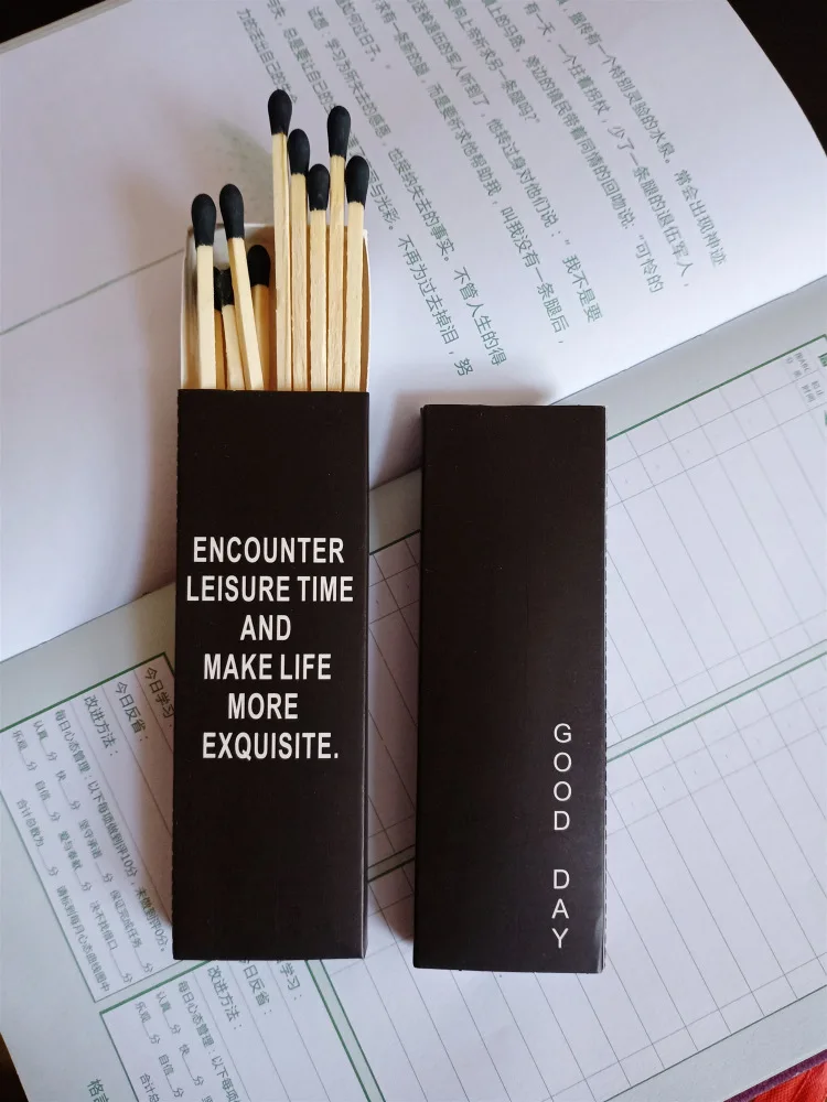 High quality cheap own brand handmade 10cm long stick boxed matches for candle