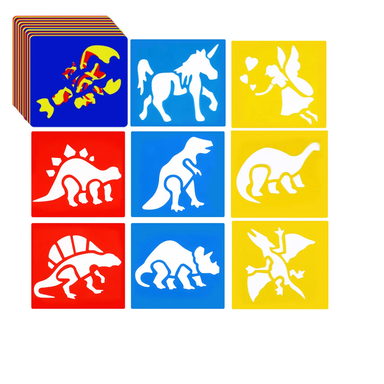 Panwenbo Eco Friendly 22pcs Custom Shape Template Reusable Plastic PP Craft Art Drawing Stencils Set For Kids