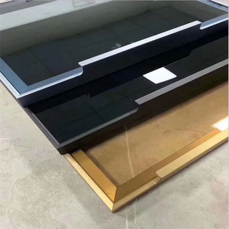 Simple style wardrobe aluminium profile for kitchen cabinet door pull handles profile furniture glass door frame