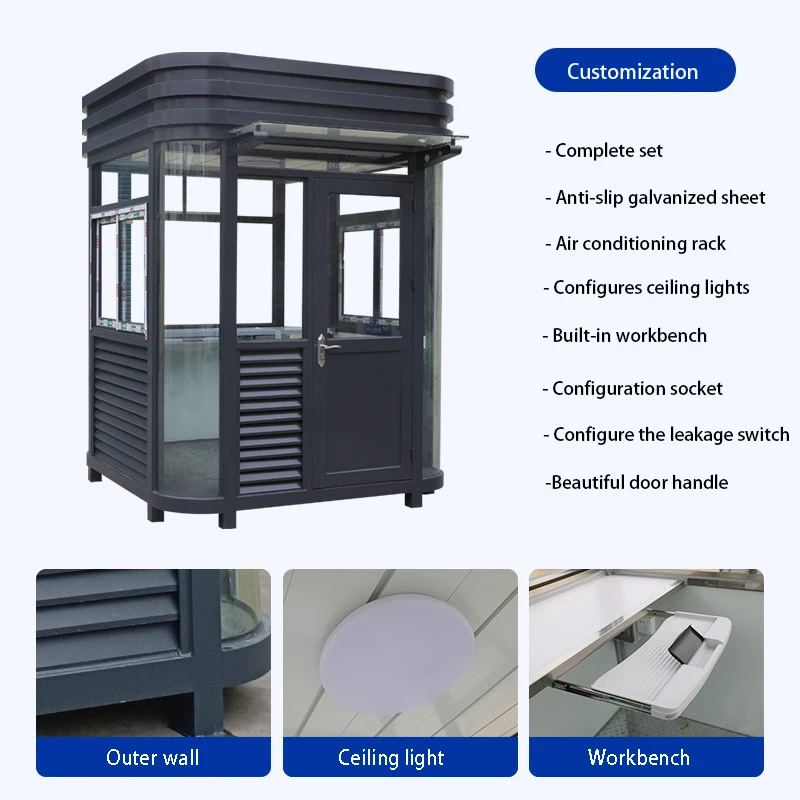 Chinese Manufacturer Portable Home Tiny House Prefabricated Flat Roof Portable House Guard House Sentry Box