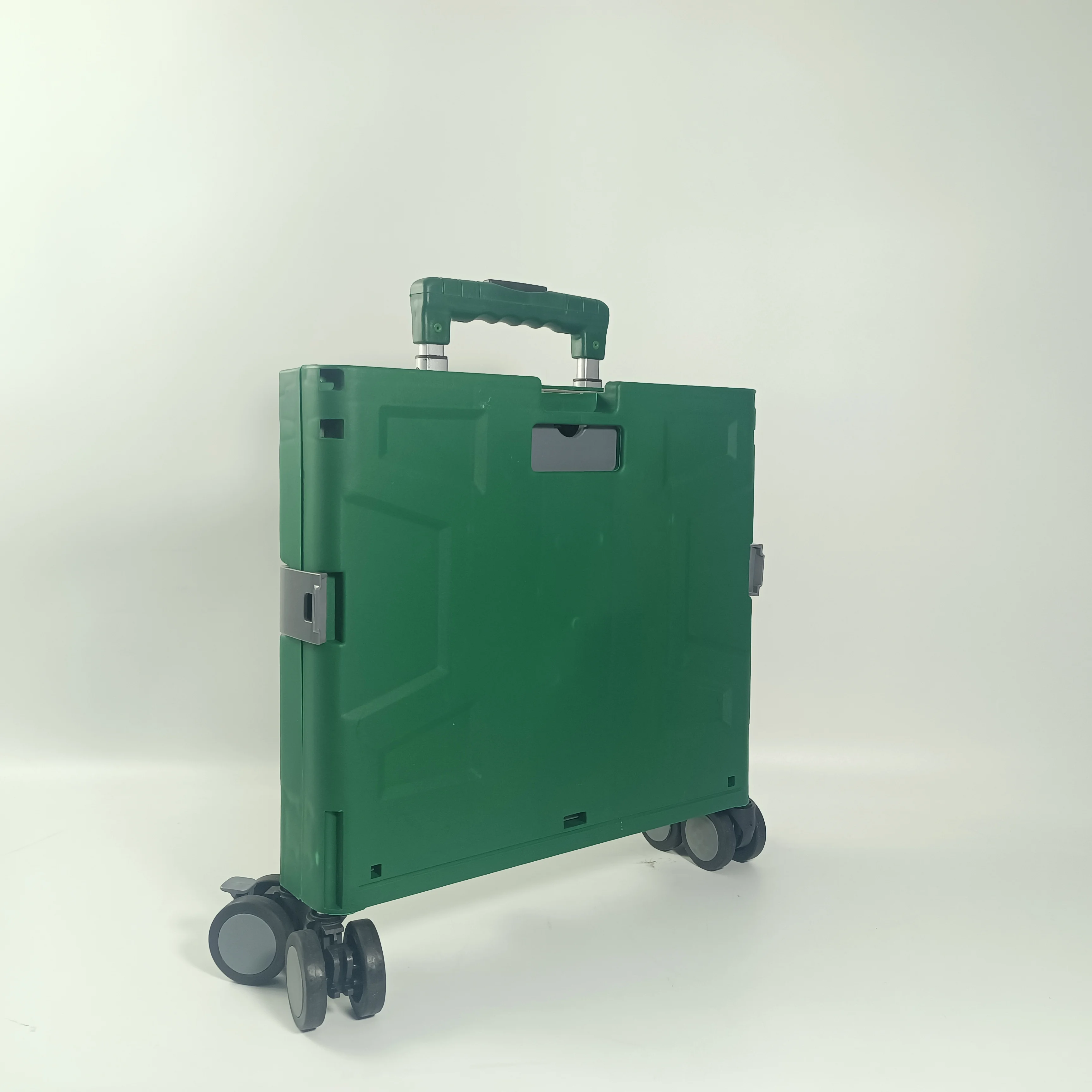 Quick Cart Collapsible Rolling Crate Wheels Foldable Basket Capacity Heavy Duty Plastic Sit Folding 80lbs Carton Customized 77mm