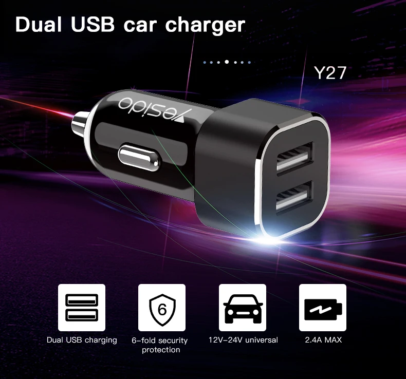Китайский производитель сотовый телефон 12-24 В двойной Usb-порт автомобильная розетка умное автомобильное мобильное зарядное