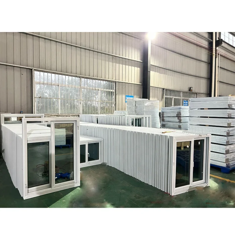 Conch brand large vinyl simple design triple glazed pvc black upvc white glass sliding doors and windows for houses