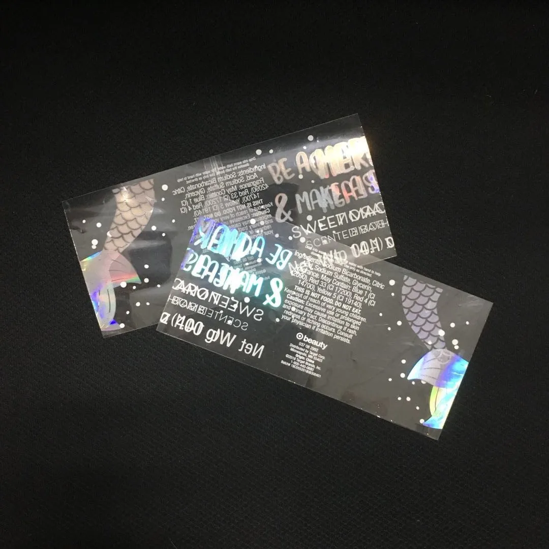 Heat transparent hologram shrink plastic film pvc/pet holographic sleeve shrink bands wrap