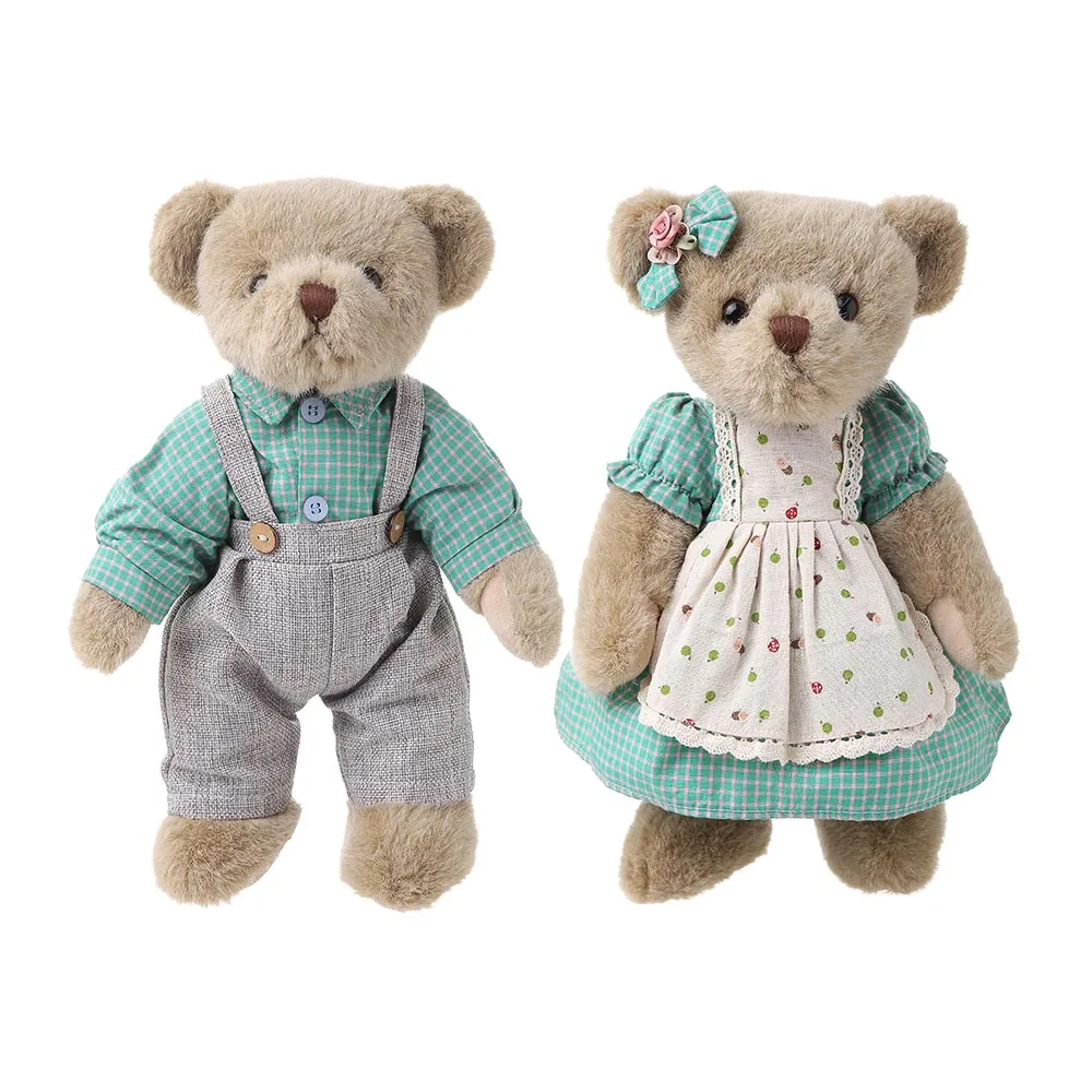 2021 Realistic farbic luxury plush toys teddy bear couple stuffed animals with clothes