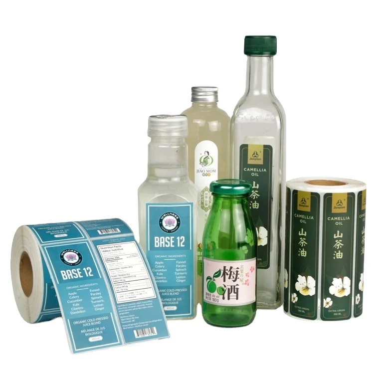 China Suppliers Oem Printing Beverage Bottle Label Self Adhesive Vinegar Soft Drink Label Stickers