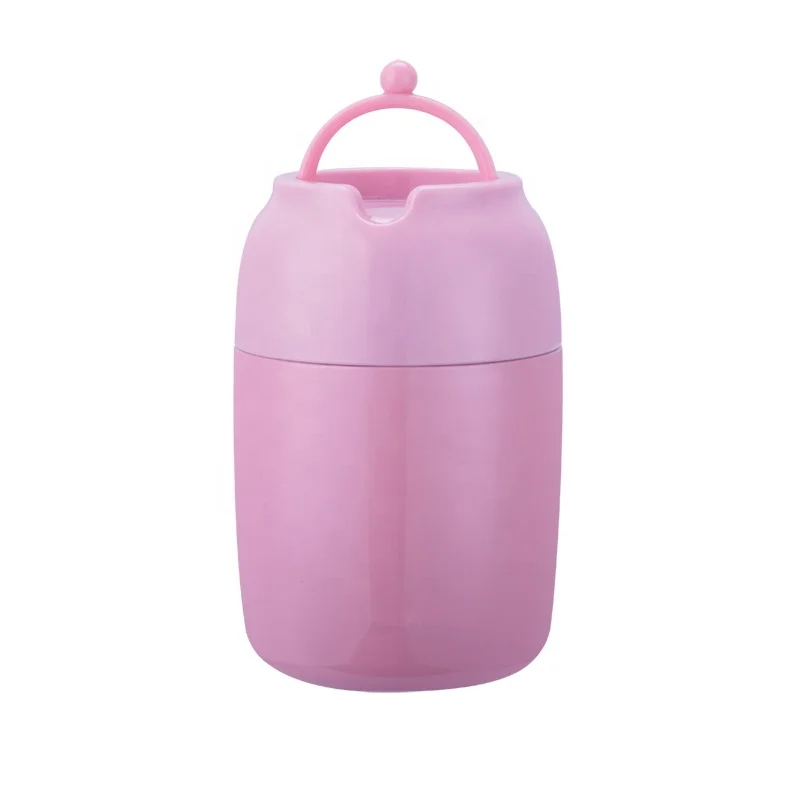 double wall vacuum insulated stainless steel food flask with handle lid