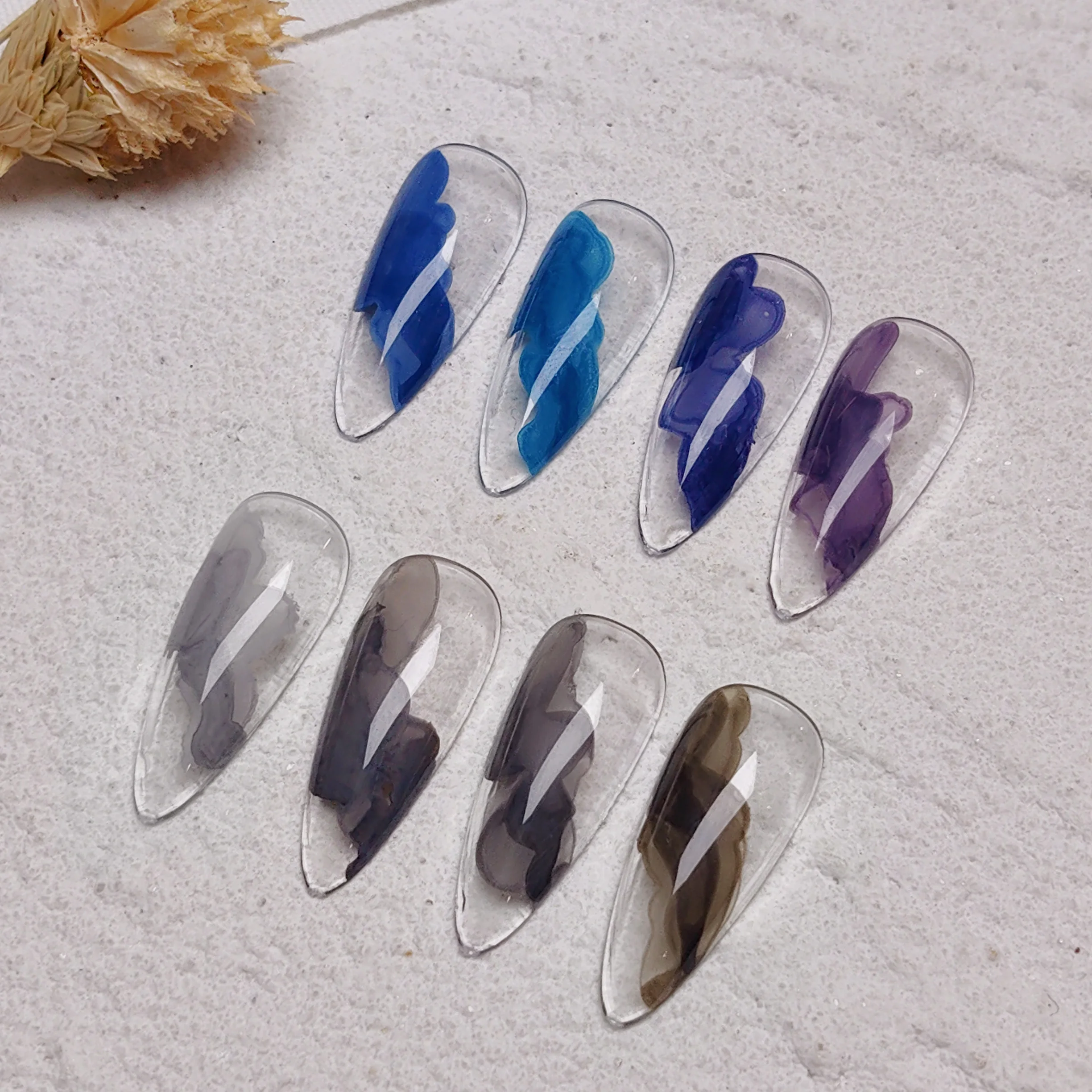 MH vegan halal gel polish marble onyx liquid pigment for paint glass nail polish oil bottle 15ml with brush double color powder