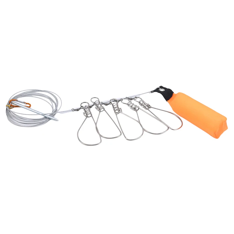 1Pc Fishing Stringer Fishing Tackle For Accessories High Quality Fishing Lock Buckle Stainless Steel Live Fish Lock Belt