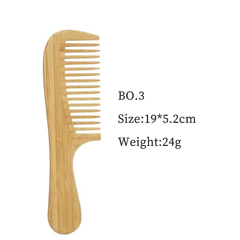 Custom Brand Logo Eco Friendly Wooden Wide Tooth Hair Comb Bamboo And Wood Comb