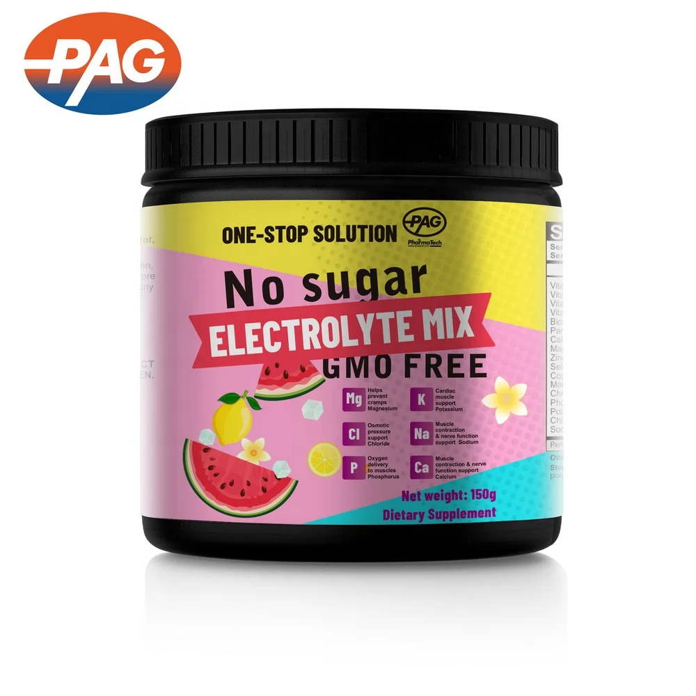 Oem Private Label 0 Calories 0 Sugar Electrolyte Powder Bulk Multivitamin Electrolytes Hydration Powder Packets No Sugar