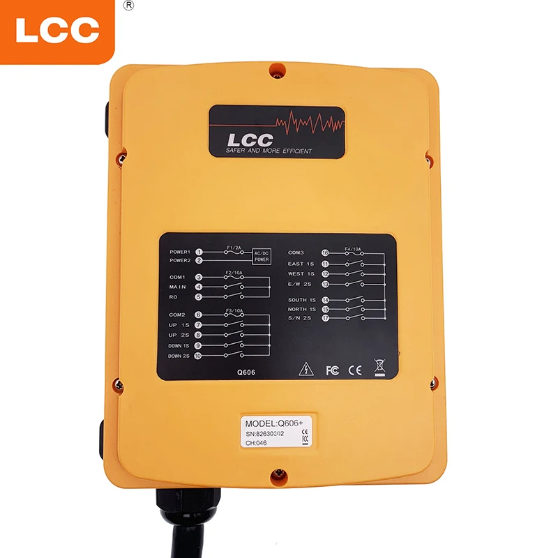 Q606 6 channel 2 transmitter and 1 receiver waterproof wireless remote control for overhead crane