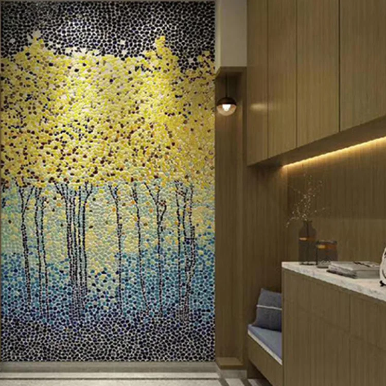 Factory direct popular item ceramic mosaic tile pattern mural design for wall mosaic art decor
