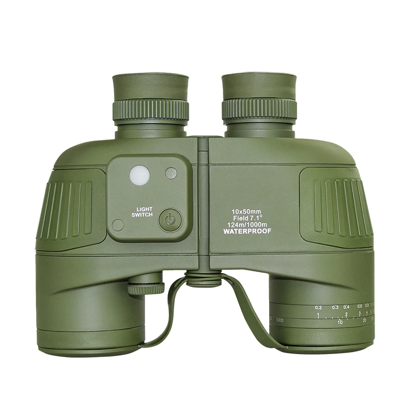 10x50 Binoculars Telescope BaK-4 Optical Grass Roof Prism High-Definition Waterproof Night Vision Ranging Compass Telescope