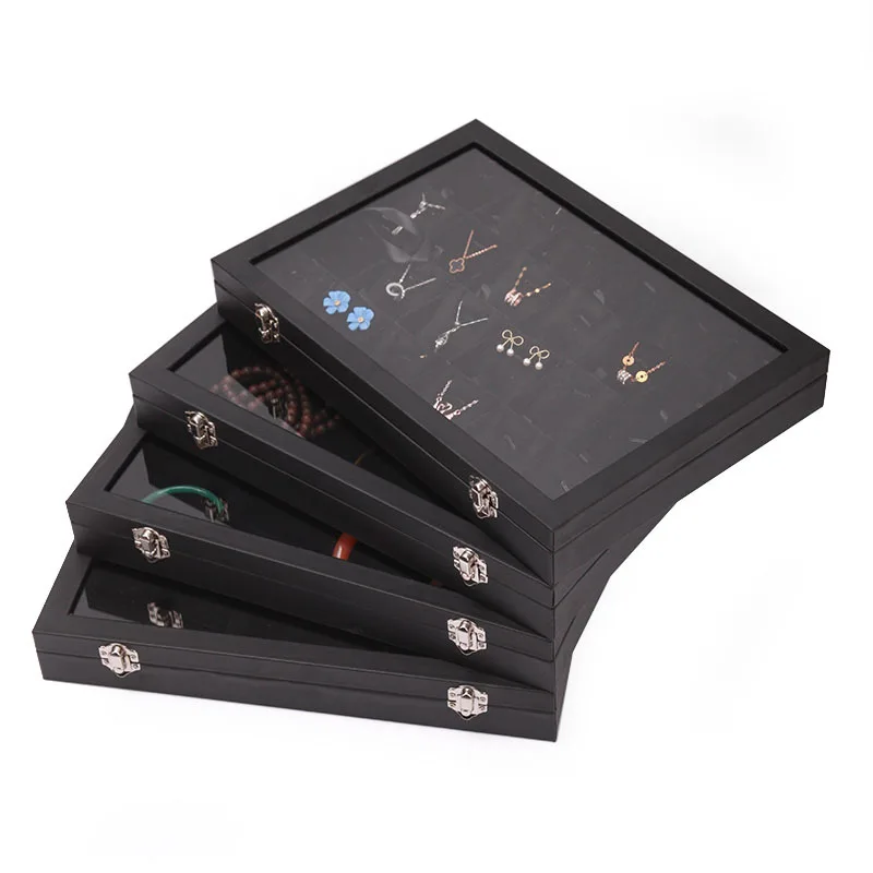 Black Velvet 12 Styles Jewelry Show Case Box for Rings Necklace Bracelet Pendant Earrings Jewelry Accessories